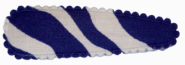 kniphoesje katoen blauw/wit zebra 5 cm