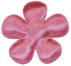Bloem applicatie 47 mm effen roze satijn
