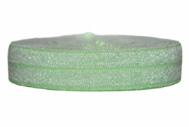 Elastisch band zachtgroen met glitters 16 mm per 0,5 meter