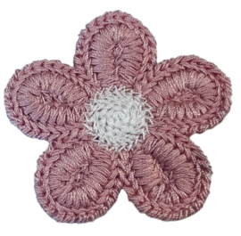 Applicatie bloem roze 59 mm