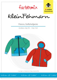 Farbenmix papier patroon fleece/ softshelljas  Klein Fehmarn  86/92 - 146/152 jongens & meisjes