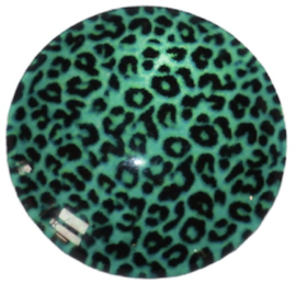 Glascabochon 20mm panter turquoise