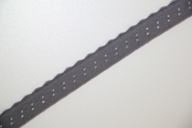 Elastische biaisband met schulprandje (vouwkant) grijs 10mm per 0,5 meter