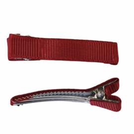 Alligator haarclipje 10x50 mm bordeauxrood, per stuk