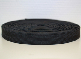 Soepel elastiek zwart 18 mm breed per meter