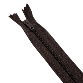 Nylon rits donkerbruin niet deelbaar 15 cm