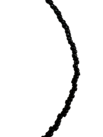 Ketting kleine transparante kraaltjes 45 cm, zwart