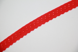 Elastische biaisband met schulprandje brandweerrood 10mm per 0,5 meter