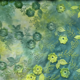 Katoen: Tie & Dye embroidery (Stenzo), per 25 cm