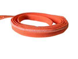 Elastisch paspelband glans/mat oranje per 0,5 meter