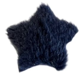 Applicatie sterretje pluche donkerblauw 18 mm
