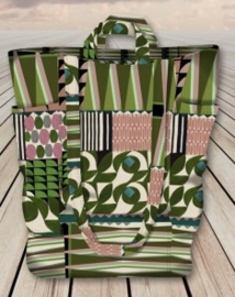 Canvas paneel ladies shopper: Retrospect'' Fancy Shopper, 150x150 cm