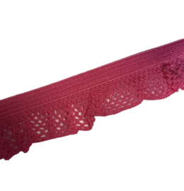 Elastisch kant fuchsia 18 mm, per 0,5 meter