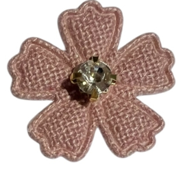 Bloemetje met steentje oudroze 23 mm