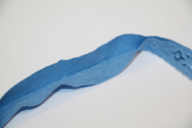 Elastische biaisband jacquard met schulprandje (vouwkant) ijsblauw 10mm per 0,5 meter