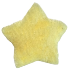 Applicatie sterretje pluche geel 18 mm