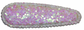Kniphoesje glitter PASTEL WIT/ROZE, 55 mm