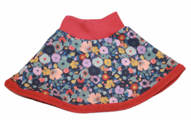 Tricot rokje gebloemd babyborn pop 43 cm