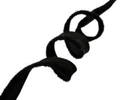 Paspelband/ pipingband fancy zwart (curlly), per 0,5 meter