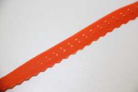 Elastische biaisband met schulprandje (vouwkant) oranje 10mm per 0,5 meter