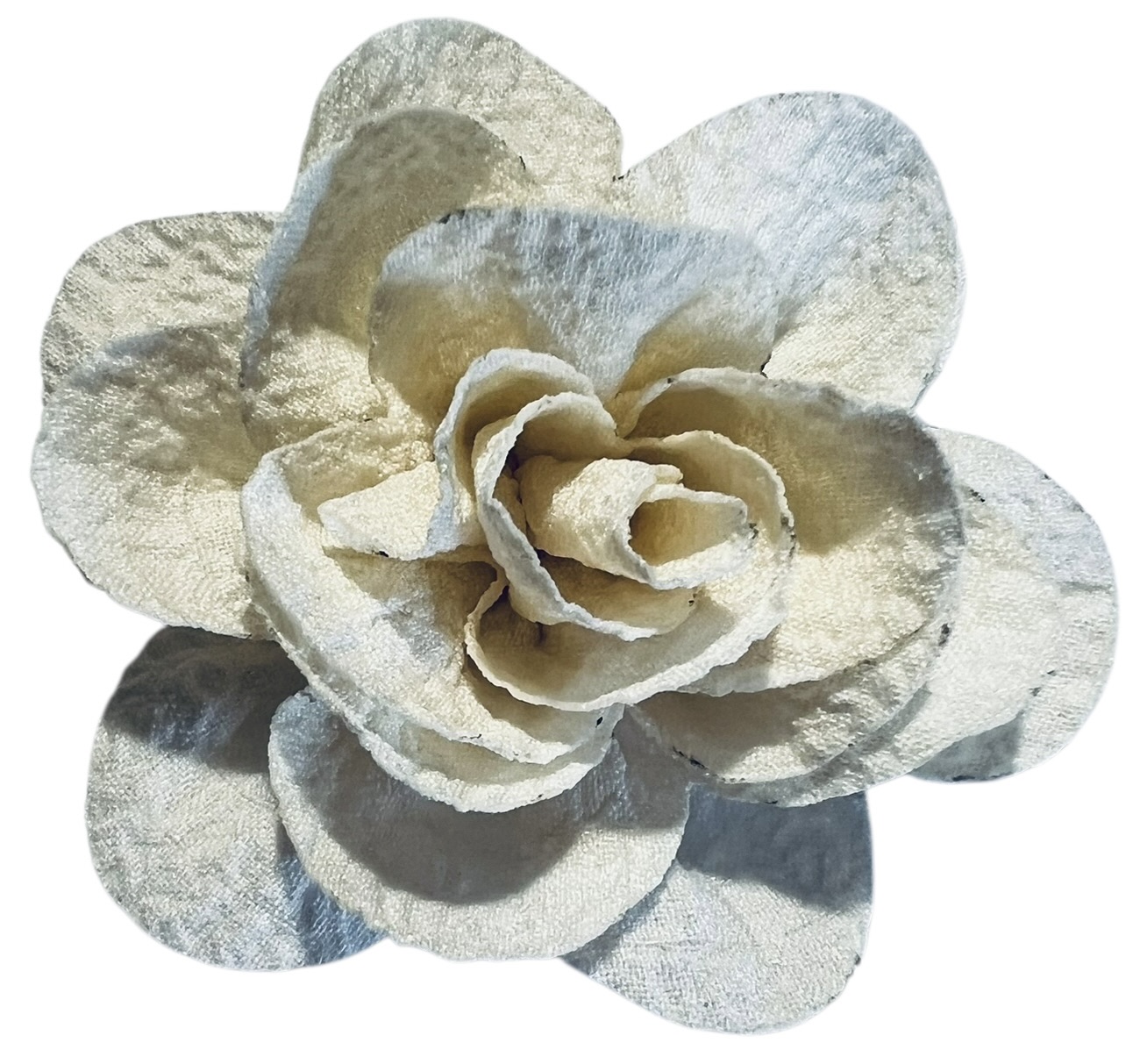 Stoffen bloem +/-6 cm lichtbeige