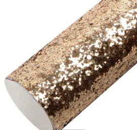 PU leer A4 lapje; goud glitters