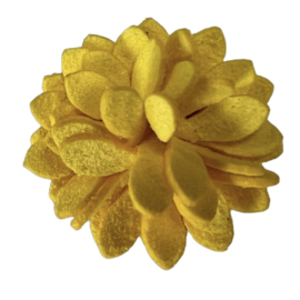 Imitatie leren bloemetje 25mm, geel