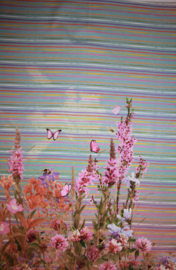 Panel digitale tricot: 3 luik veldbloemen  75x150 cm Stenzo