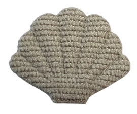 Rib schelp applicatie 35x30 mm beige