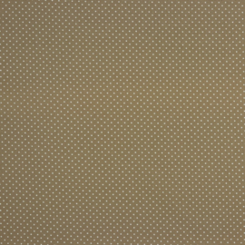 Katoen: taupe petit dots, per 25 cm