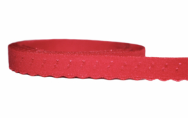 Elastische biaisband met schulprandje (vouwkant) rood 10mm per 0,5 meter