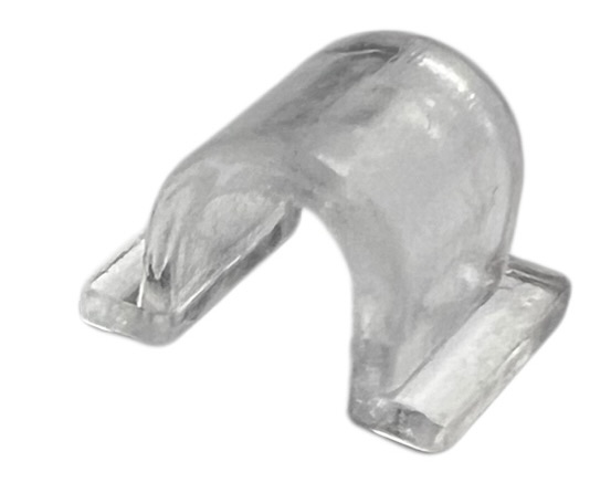 Flatback bevestiging voor aan haarelastiekje transparant 10x12 mm (voor 6 mm elastiekje) , per stuk
