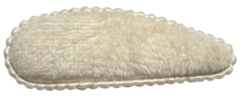 Kniphoesje pluche creme 5 cm + klik klak speldje, per stuk