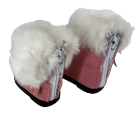 Roze laarsjes met wit bontje en franje My little BABY born
