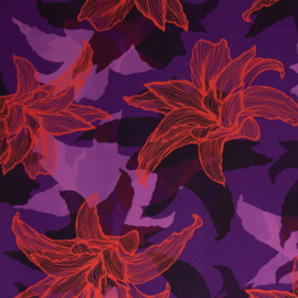 Viscose (geweven): Flamingo Flowers by Thorsten Berger (Swafing), per 25 cm