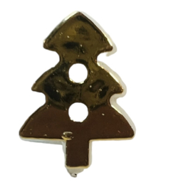 Knoopje gouden kerstboom 18x14 mm, per 5