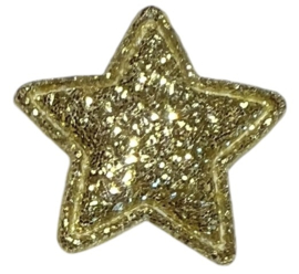 Applicatie glitter ster 21mm, goud