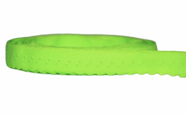Elastische biaisband met schulprandje (vouwkant) neon-groen 10mm per 0,5 meter