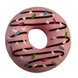 Flatback donut roze 18 mm
