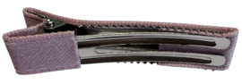 Alligator haarclipje 50x10 mm met stof bekleed; oudroze