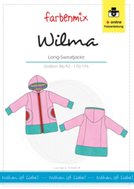 Farbenmix papier patroon Wilma lang sweatvest 86/92 - 170/176