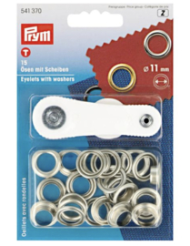 Nestelringen Prym 11mm zilverkleur, 15 stuks