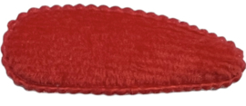 Kniphoesje pluche rood 5 cm + klik klak speldje, per stuk