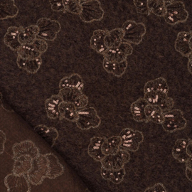 Wol-achtig- Sequalila Flora brown, per 25 cm
