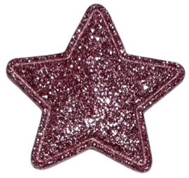 Applicatie glitter oudroze ster 34 mm