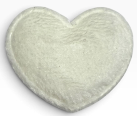 Pluche hart applicatie 25x30 mm crèmewit