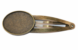 Klik-klak haarspeld bronskleur met setting 18x25 mm