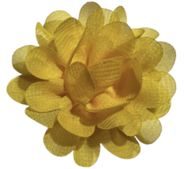 Stoffen bloem 5 cm warmgeel
