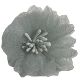 Chiffon bloem 4 cm licht-oudgroen