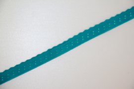 Elastische biaisband met schulprandje (vouwkant) turkoois 10mm per 0,5 meter